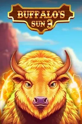 Image "Buffalo's Sun 3" – Slot de jeu "Buffalo's Sun 3" avec un buffle majestueux et des paysages de nature sauvage de l'Ouest américain.